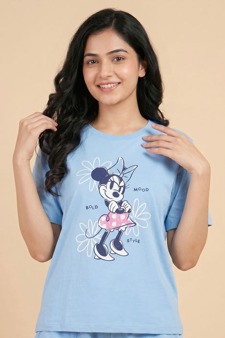Zivame Mickey & Friends Knit Cotton Loungewear Short Set - Dutch Canal — image 5